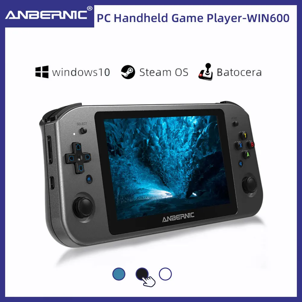 Anbernic Win600 Handheld Game Console 5.94-INCH Portable PC Pocket Mini  Laptop Win10/Steam OS System AMD 3050e/3020e Steam Deck