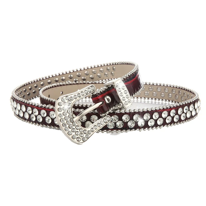 Bling for Rhinestone Belts for Women Western Cowgirl Bling Studded Suede Leather