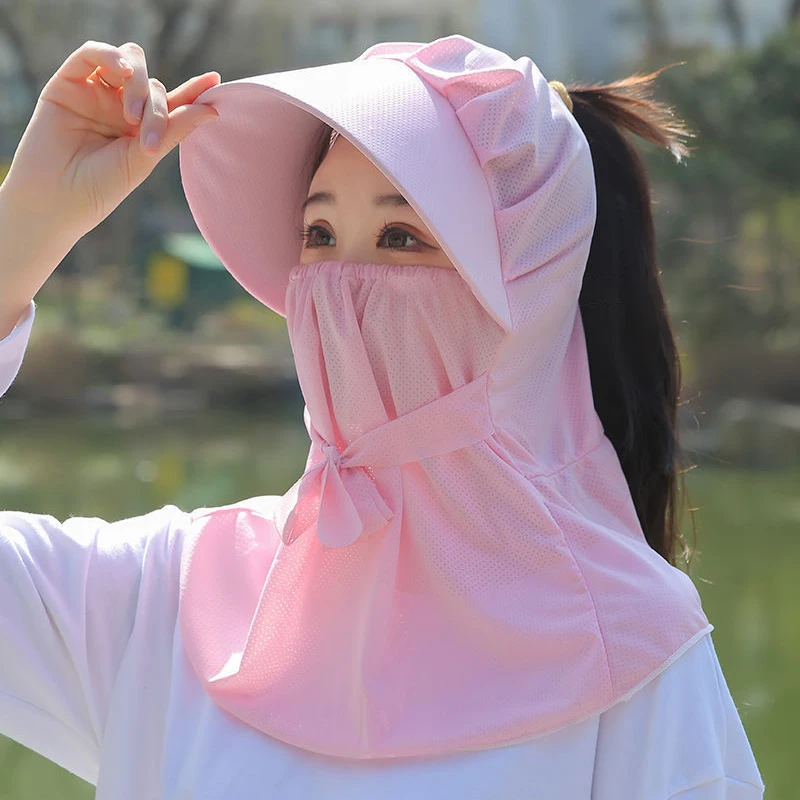Summer Sun Hat For Women Outdoor Breathable Sun Protection Versatile Face Covering Neck Protection UV Shawl Hat