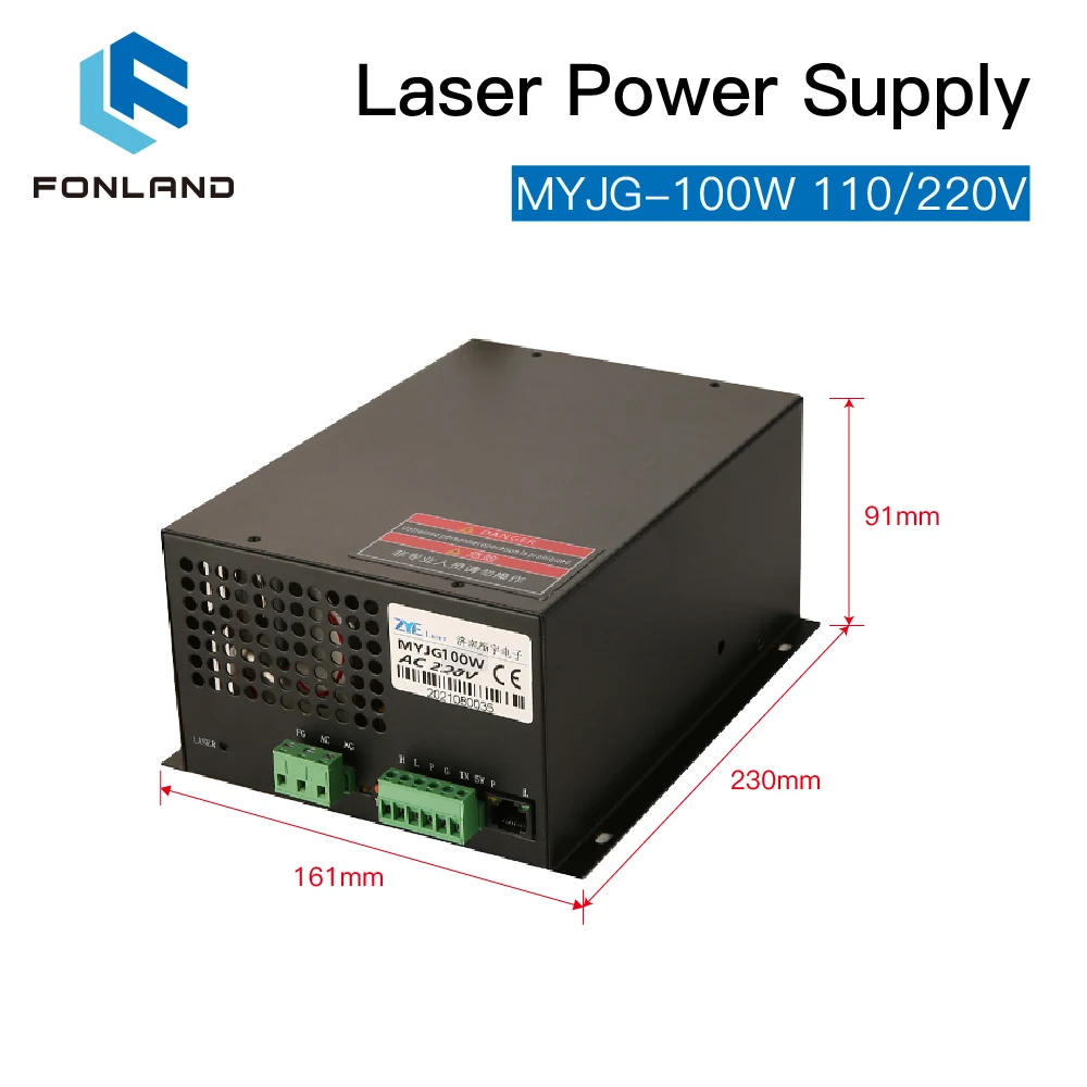 100W CO2 Laser Power Supply Replacement for RECI CO2 Laser Tube Engraving Cutting Machine MYJG-100W category co2 laser power supply
