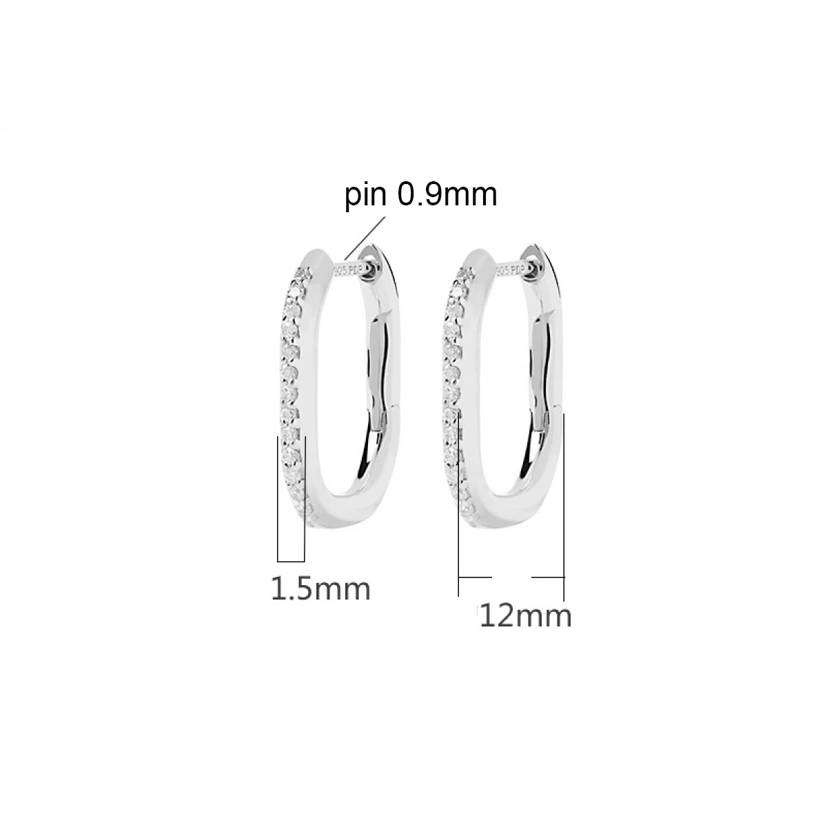 Sterling Silver S925 CZ French Earring Hoop Setting Amber Jadeite Beeswax Earring Clasp DIY Jewelry Making Findings