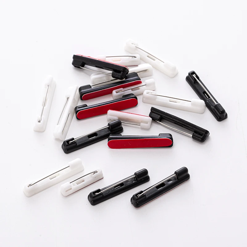 50 teile/los Sicherheit Brosche Pin Bar Blank Basis Mit Kleber Rückseite Für DIY Schmuck Machen Namensschild Abzeichen Ersatz Zubehör – Detail 4
