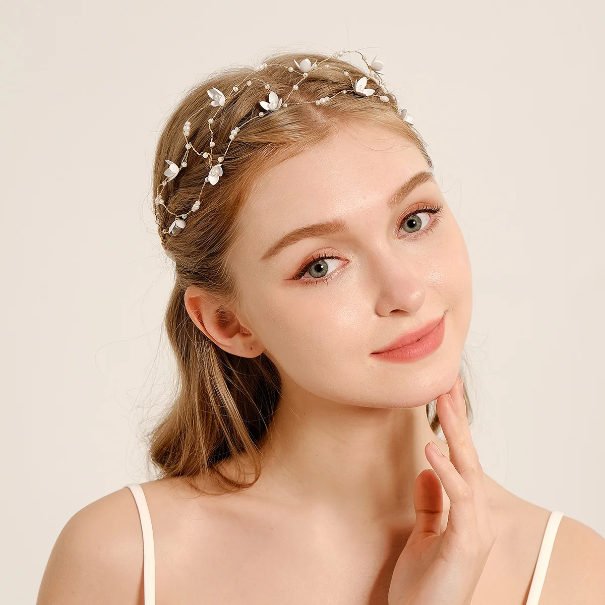 Pearl Wreath Headband Wreath Bride Garland Head Hoop Bride Hair Band Hair Vine Wedding Bridal Wedding Dress Accessories