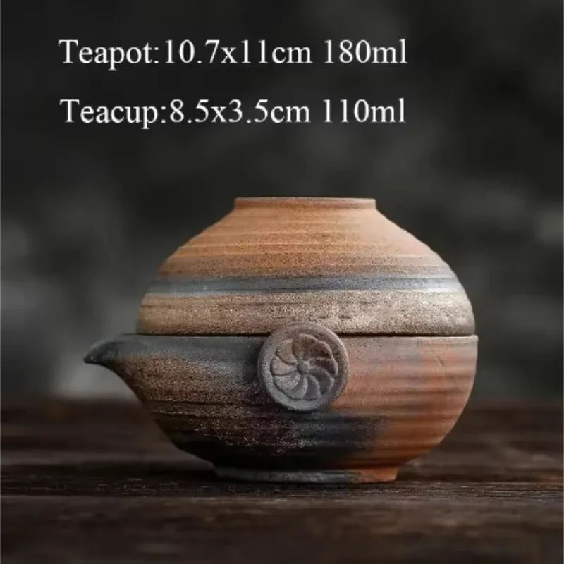 Japanese Style Stoneware Quik Cup A Pot of A Cup Retro Wood Tureen 1 People Office Outdoor Travel Tea Set Sopera De Ceramica