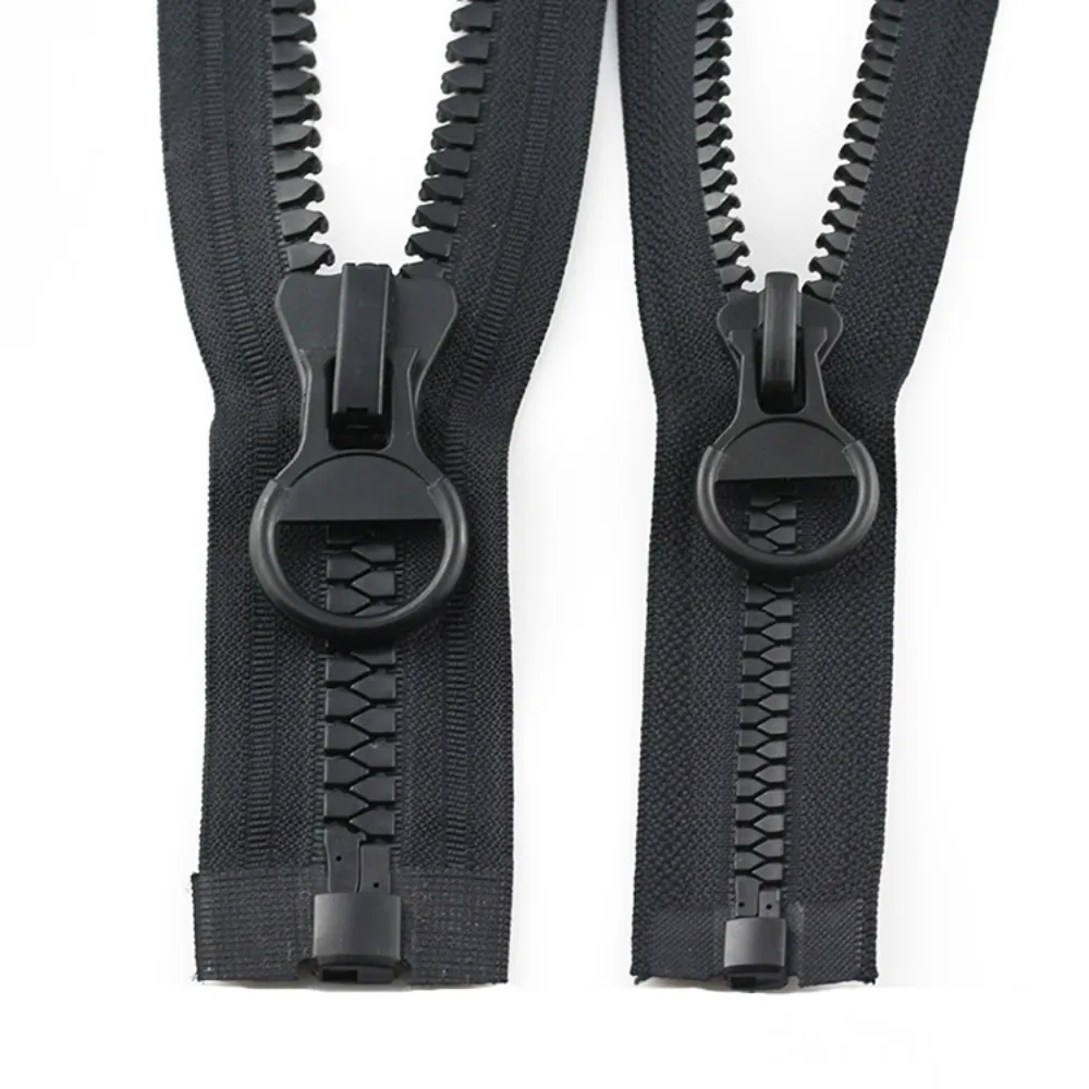 Description Picture 2 of item8# 15# Black Resin Open-End Zippers Heavy Duty Single Zipper for Down Jacket Coats Tailoring Sewing Supplies Accessories