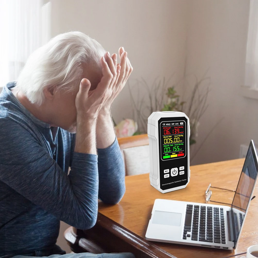 디지털 EMF 미터 다기능 전자기 방사선 감지기 실내 실외용 백라이트 자기장 강도 측정기