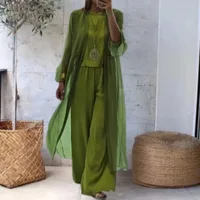Ensemble 3 pièces pour femmes, cardigan musulman, haut, pantalon large, costume, long manteau, pantalon, tenues, ensemble arabe, Ramadan, Maroc, Dubaï, Islam 6