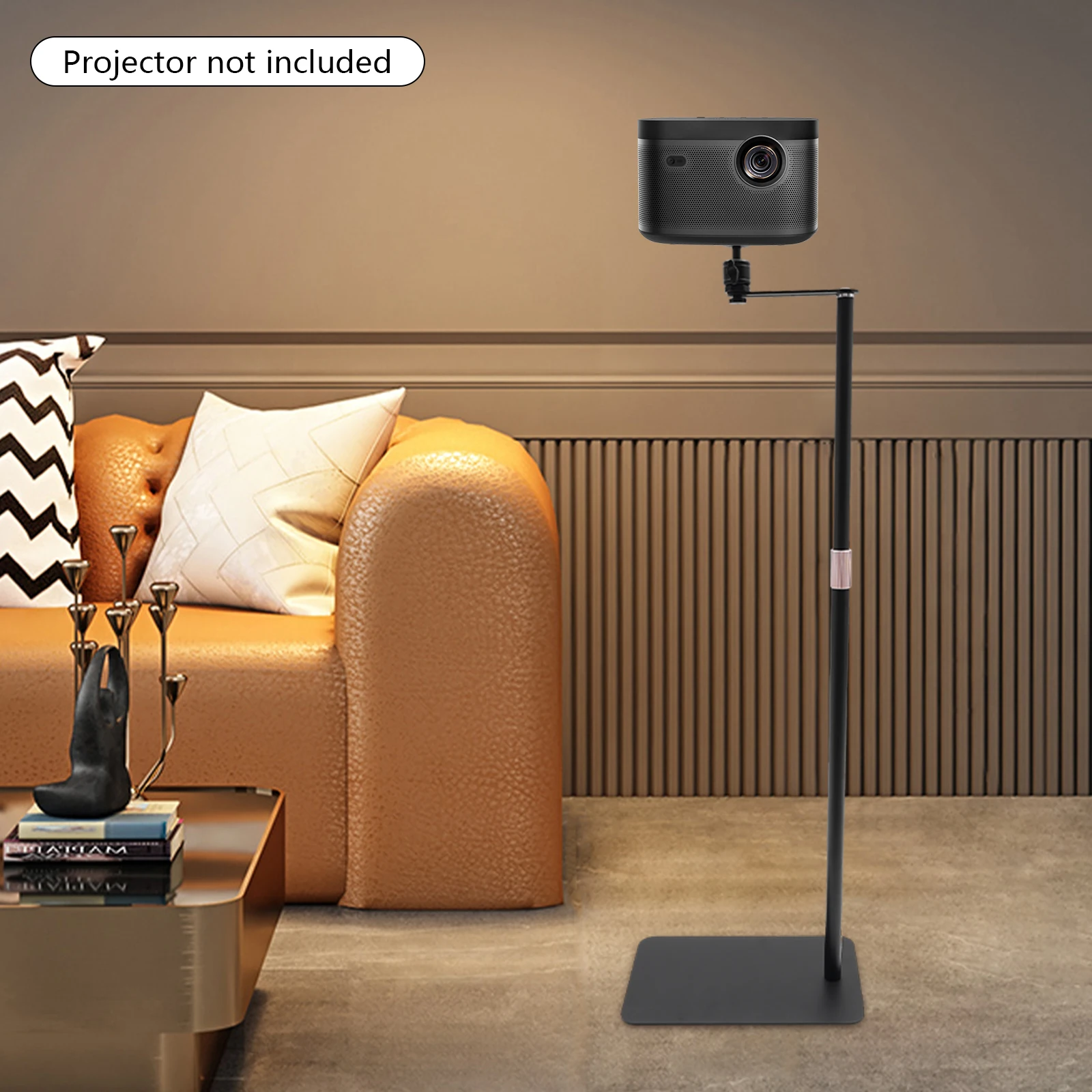 Freestanding Steel Projector Stand| 60-120cm Height Adjustable Rotating Projector Holder for 1/4" Studs Projector