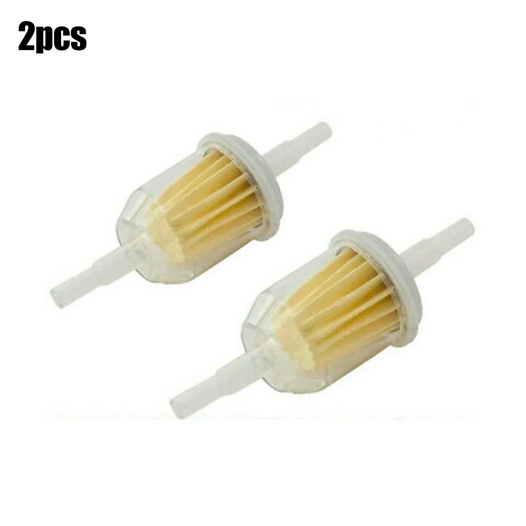 Inline Fuel Filter Kit 2 Pieces For Lawn Mower And Small Engine Use With 6mm Or 8mm Hose Compatibility Transparent Nylon Housing