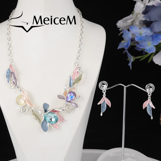 Introducing the Colorful Rhinestone Morning Glory Necklace
