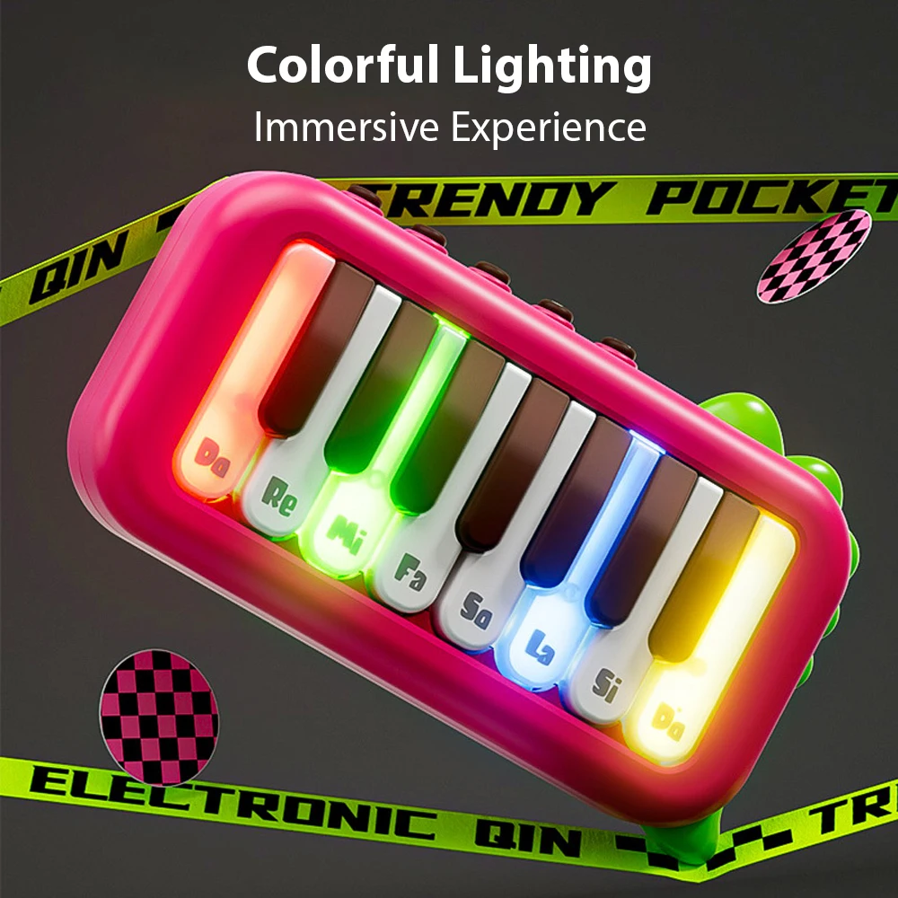 15 Key Pocket Piano Mini Electronic Piano One Click Switching Between 3 Different Tones Illuminated Keys Keyboard
