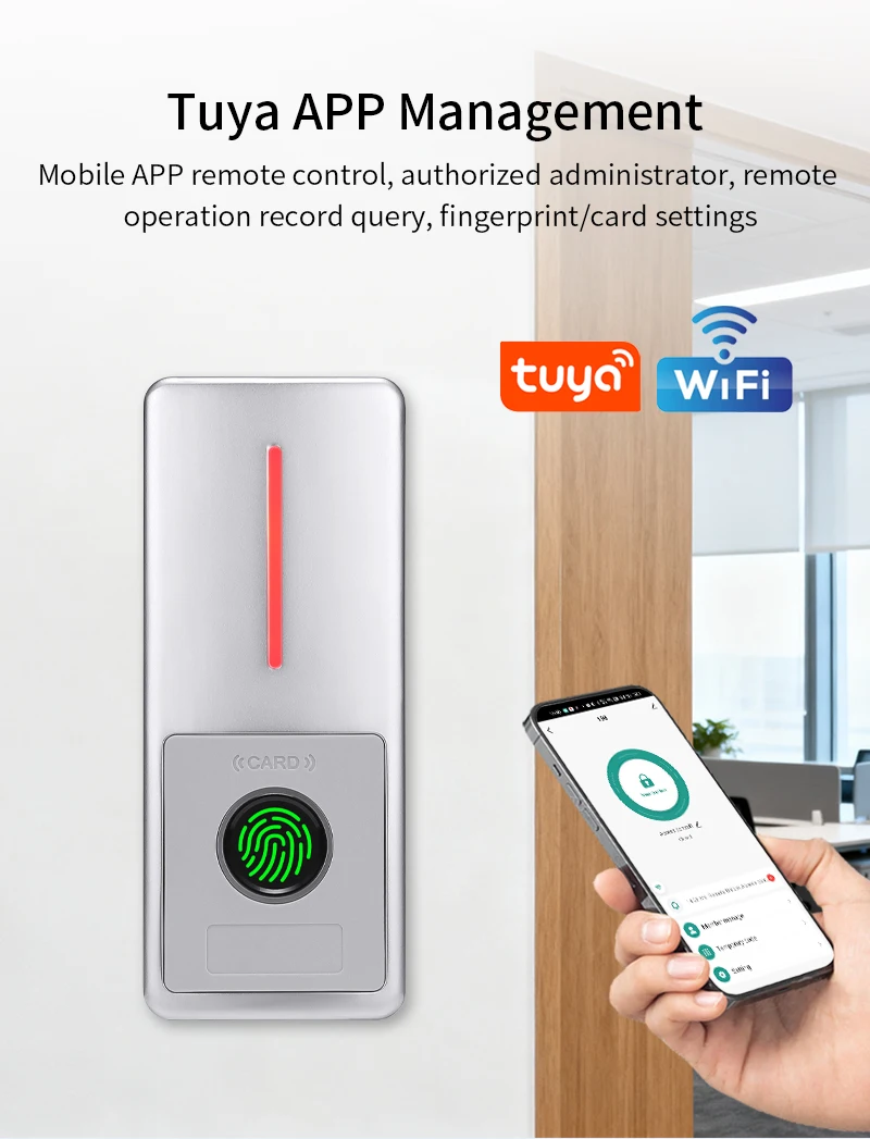 125KHZ/13.56MHZ Access Control Keypad Standalone Tuya App WG Output 10000 Card u