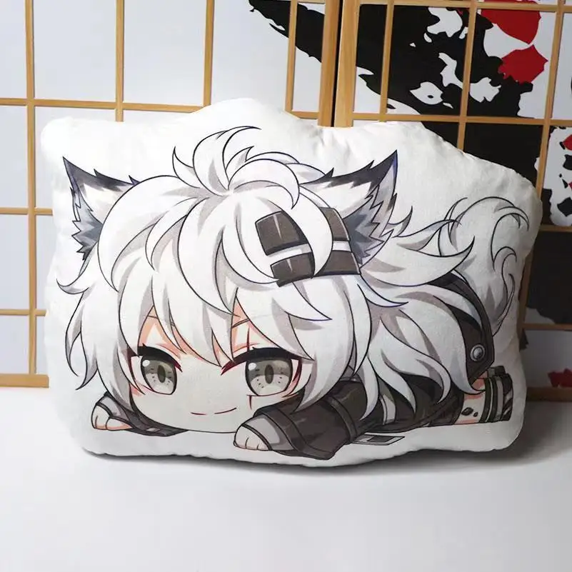 45cm Arknights 플러시 장난감 게임 Texas Exusiai Lappland 실버 애쉬 Ifrit Chen Pramanix 그림 인형 베개 양면 케이스