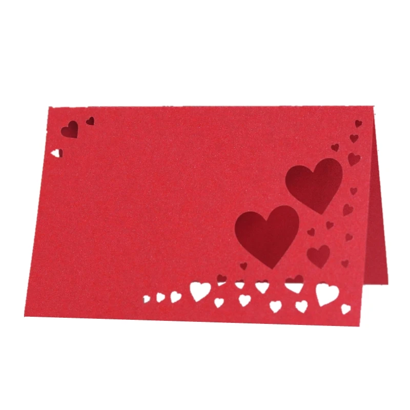Pink Heart Place Card Creative Laser Cut Hollow Festival Greeting Cards Reception Desk Card Wedding Table Decoration place card holders,place cards,floral card holders,acrylic sign holders