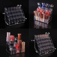 1-7 Tier Acrylic Pen Holder Stationery Store Storage Brush Case Display Stand Desktop Writing Pot Clear Writing Pencil Organiser 2