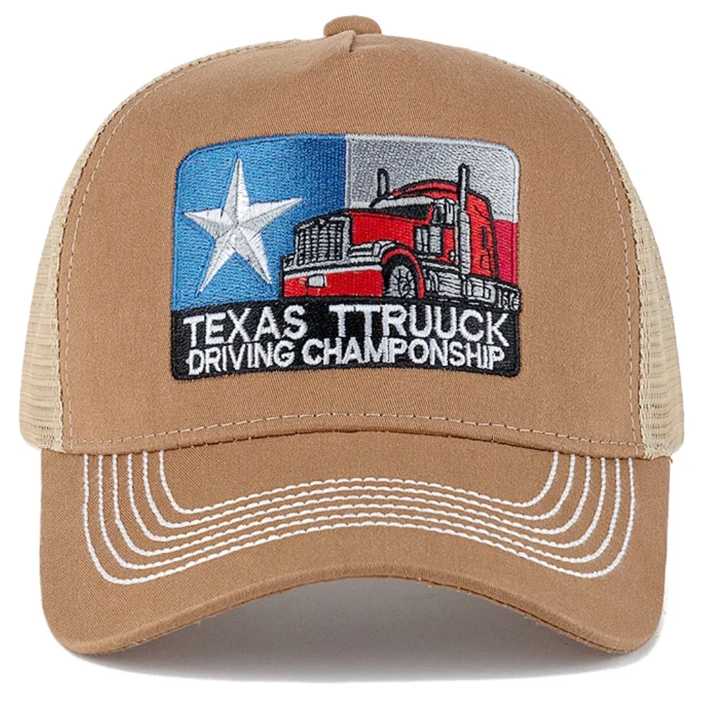 Unisex Baseball Cap Texas bestickt Trucker Hut Mesh Hut Kappe für Männer Frauen atmungsaktive Streetwear Sommer Outdoor Trucker Cap – Detail 9