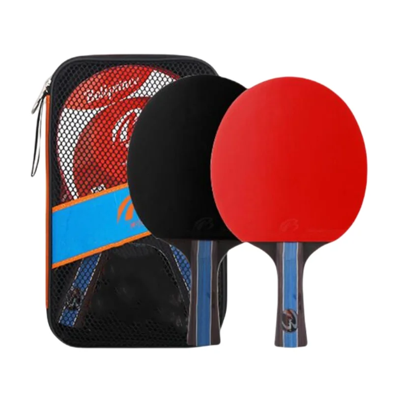 2PCS Table Tennis Racket with Storage Case Sticky Inverted Rubber Ping Pong Racket Paddles for Indoor Outdoor Games Training