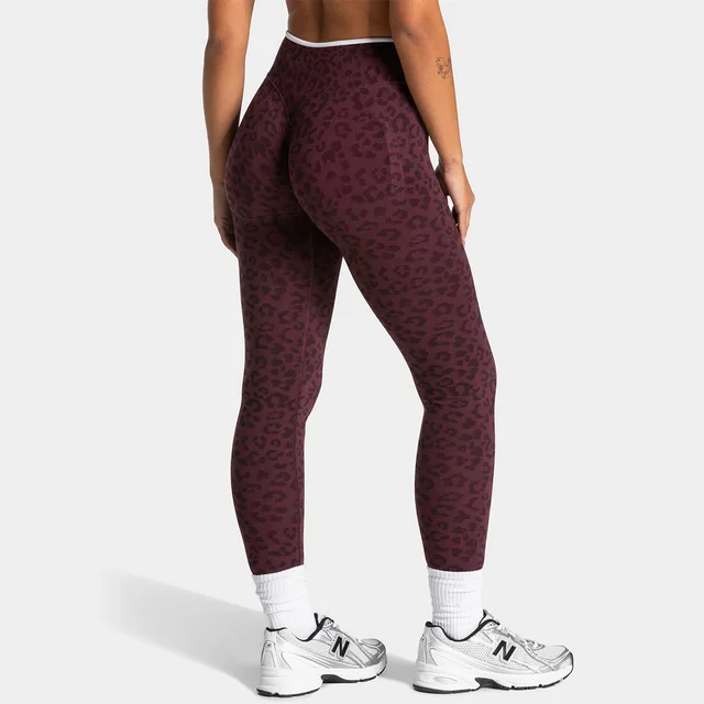83187-5f8572.jpg LOGO Sculpt Scrunch Leggings Imprimé Léopard pour Sports de Plein Air, Course, Cyclisme, Fitness, Yoga, Pantalon Extensible