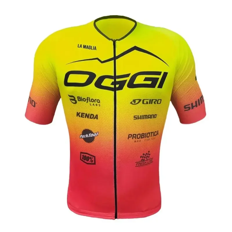 Oggi Mannen Wielertrui Fiets Shirt Korte Mouwen Mtb Sneldropende Camicia Gedrukt Mallot Ciclismo Hombre Ademend Racing Top