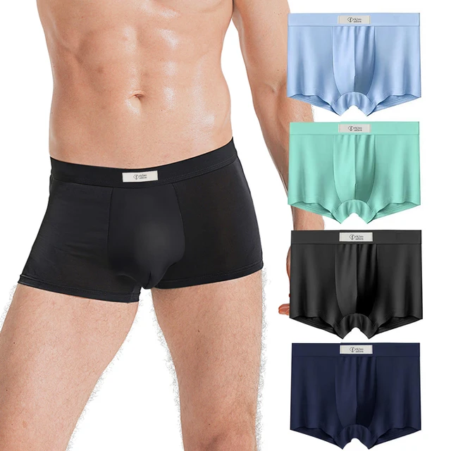 Plus size men's ice silk underwear seamless ultra thin breathable