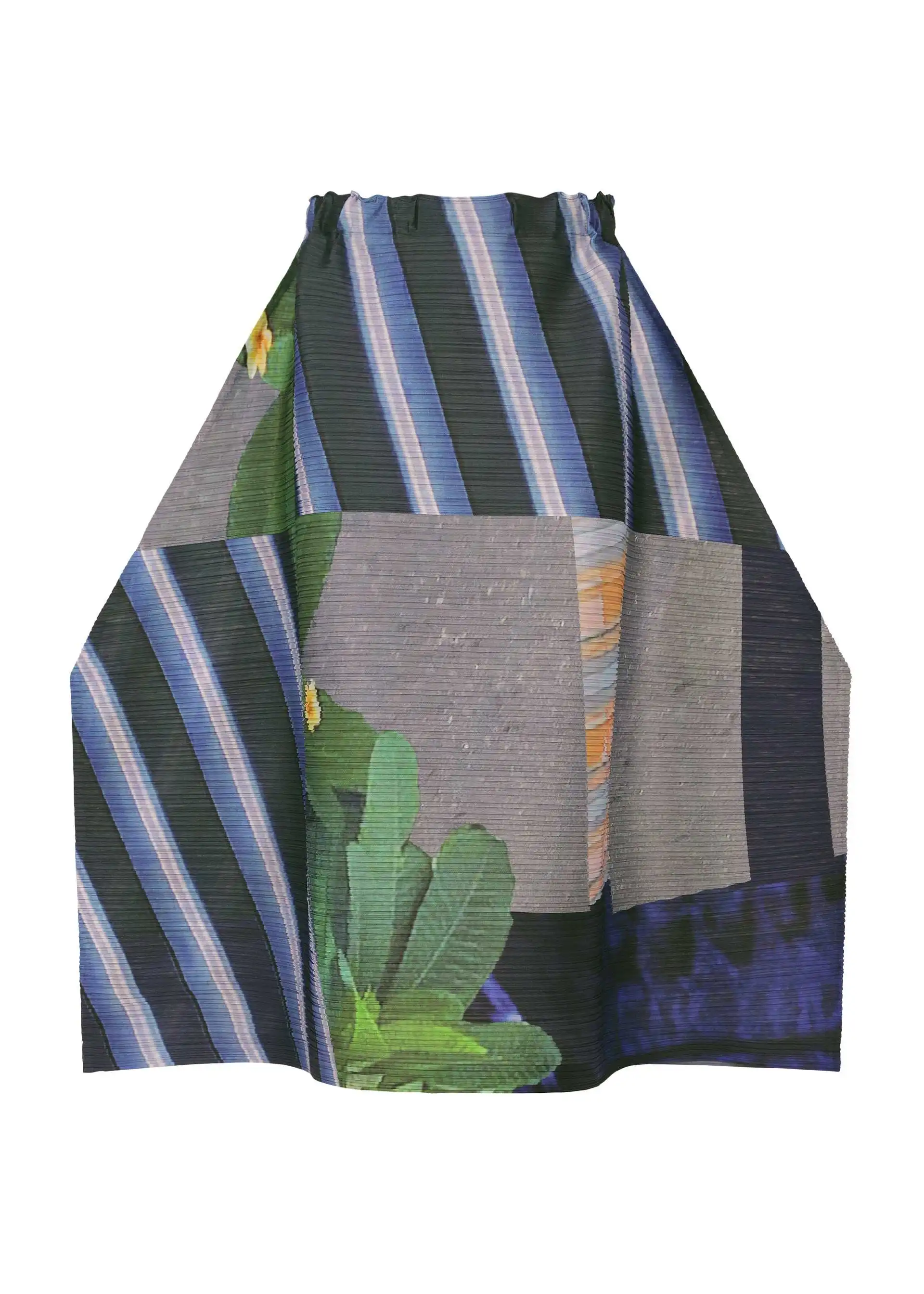 Miyake Pleated Spring And Summer New Product Printed Horizontal Skirt