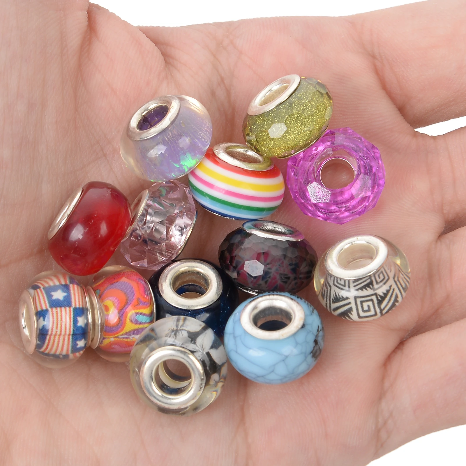 Making Large Hole Beads Glass Beads Spacer Bulk Beads European Lampwork  Bead 