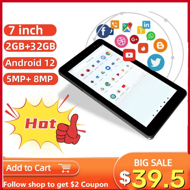 7 Inch 2gb Ram 32gb Rom Android 12 Tablet Pc Qp70 Quad Core Mtk8168 Wifi Front.png
