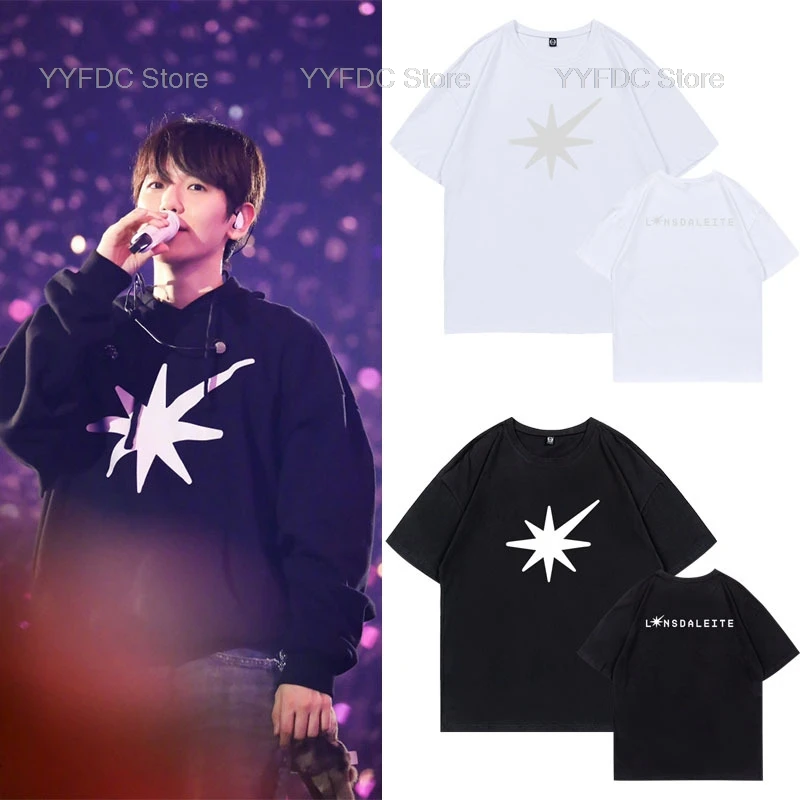 

Футболка EXO BAEK HYUN Same Kpop, модные футболки HYUN Lonsdaleite для концертов, уличная одежда, Популярная свободная летняя мультяшная футболка для женщин и мужчин