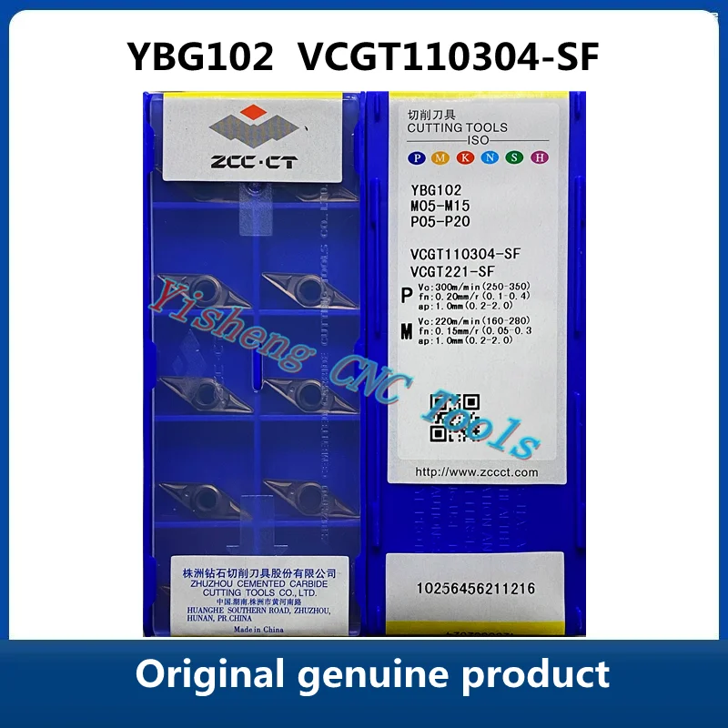 

ZCC CT CNC Turning Tool 100% Original YNG151C VCGT110304-SF YBG102 Carbide Insert For Lathe Cutters High Quality