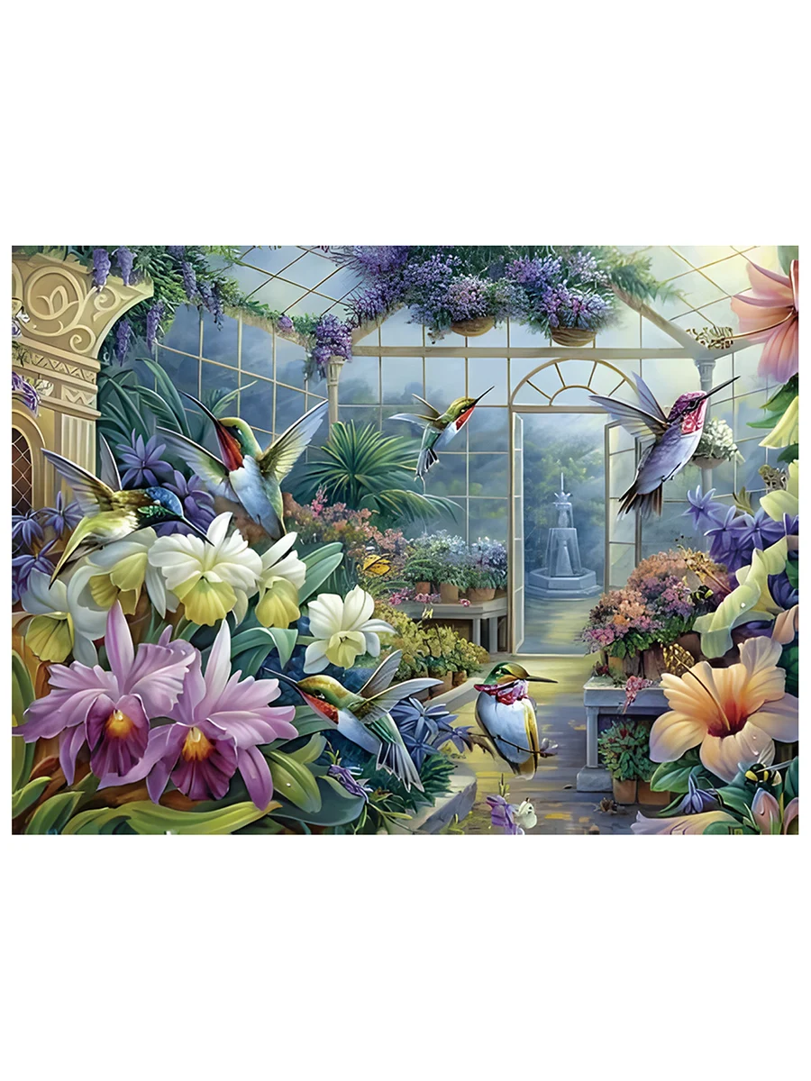 Hummingbird Garden Cross Stitch DIY Embroidery Kits 11CT 9CT Fashionable Home Printed Needlework Flower Series Material Pack Set cross stitch kit
