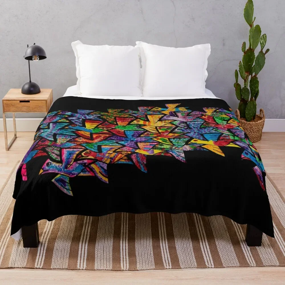 

HHPS Art Show, Class 1W, Paint: Together We Fly Throw Blanket Luxury Throw Bed linens Cute Blankets