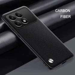Luxury PU Leather Shockproof Silicone Phone Case - Premium Protection Back Cover for Poco X6 Pro (Frosted Black)