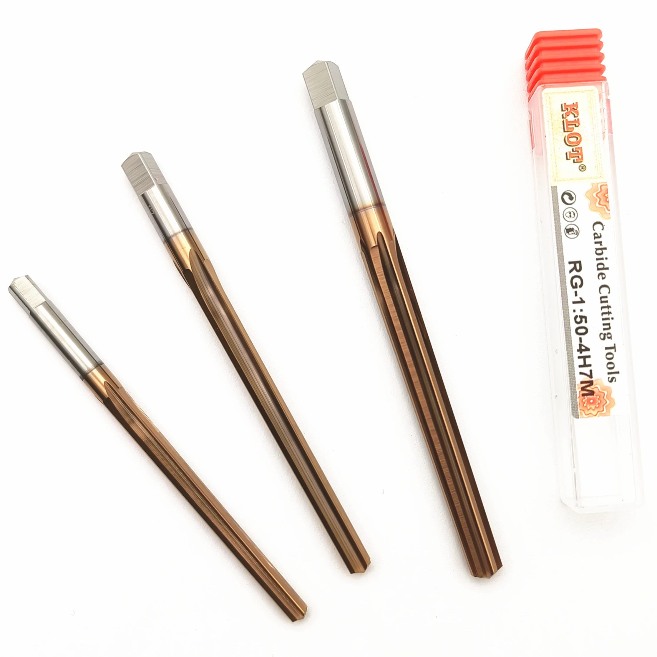 KLOT HRC60 TiCN Coated Solid Carbide Chucking Hand 1:50 Taper Reamer Pin reamer 2 2.5 3 4 5 6 7 8 9 10 12mm H7 Straight Flute