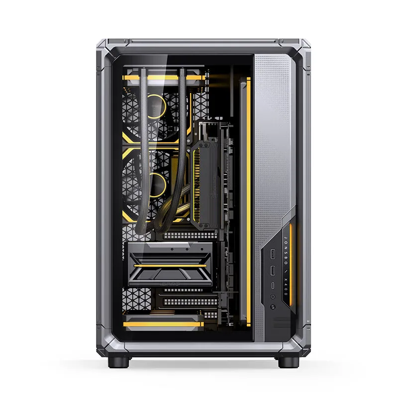 JONSBO X400 ATX 오션 뷰 룸 케이스: 게이밍 프레임/360mm 수냉/5V ARGB 조명/13개 팬 마운트/후면 팬 마운트 지원