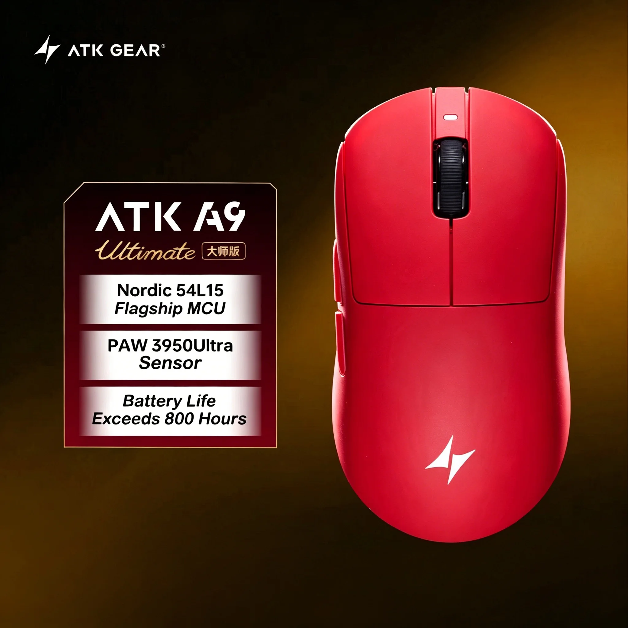 ATK DragonFly A9 Air Ultimate Wireless Gaming Mouse - High-Performance 42,000 DPI, 8KHz RGB with Ergonomic Design