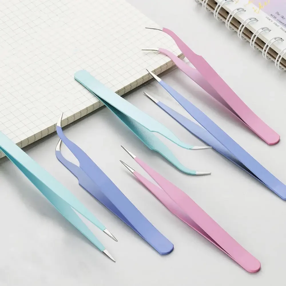 

Macaron Color Stainless Steel Tweezers DIY Handbook Tape Sticker Tool Journal Gadgets Simple Practical Portable Tweezers