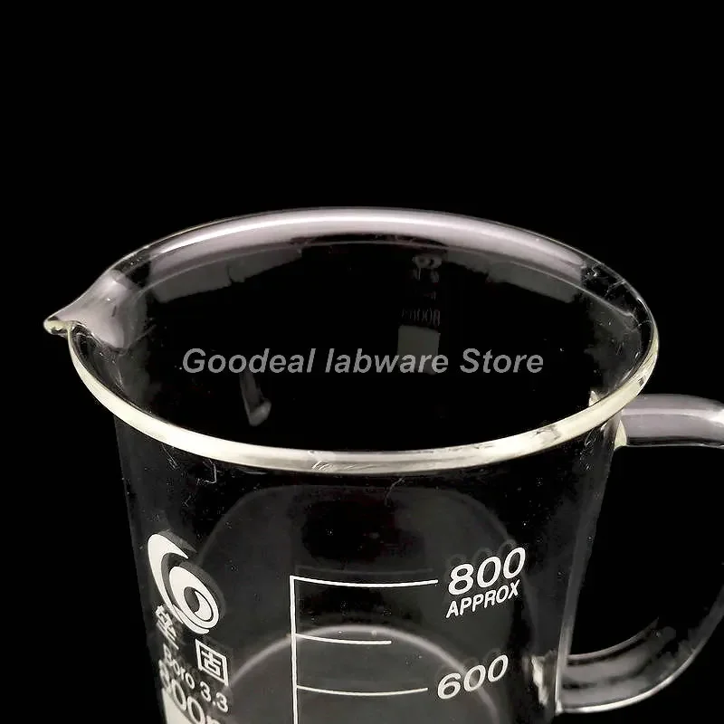 Borosilicate Glass Beaker 1PC 50ml to 2000ml 3.3 borosilicate Glass Beaker with handle laboratory Graduated Glassware