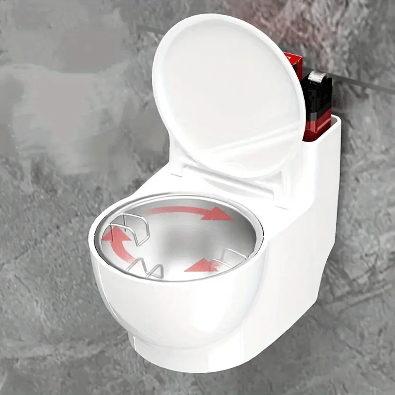 Covered Wall Mounted Toilet with Ashtray Metal and Plastic Home Living Room Bedroom