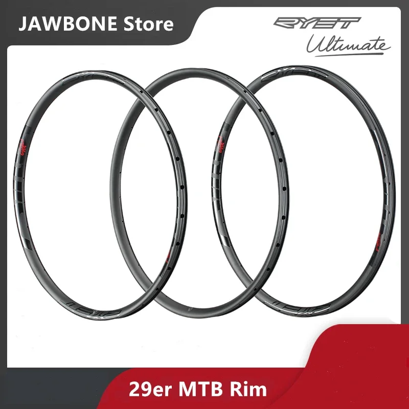 

RYET 29er Superlight Asymmetric Full Carbon T1000 28mm Width 28H XC a Pair Front Rear Mountain Bike Rims for Bicycle Accessories