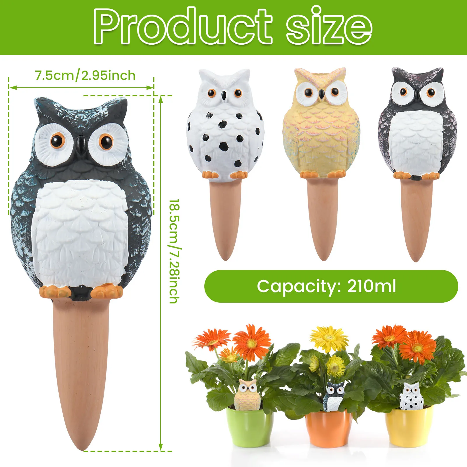 Self-Watering Spikes Diverse Shape Plants Watering Device Efficient Self Watering Planter Insert Constant Moisture Supply 4Pcs