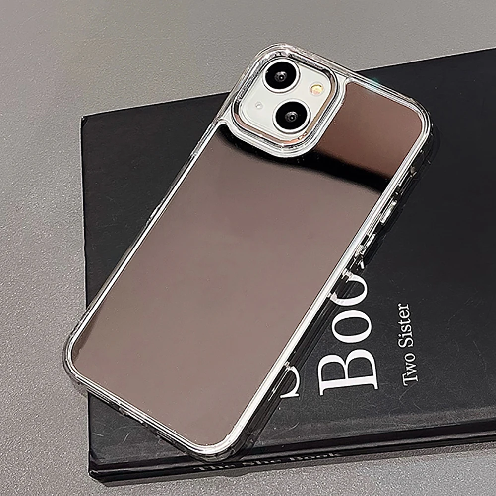 Moex Custodia A Specchio Per IPhone 13 Pro – Cover Posteriore Riflettente, Bordo In TPU Trasparente, Protezione Antigraffio, Argento - 3