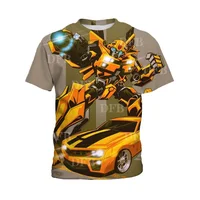 Transformers Bumblebee 3D printed children's T-shirt summer new short sleeved handsome boy short sleeved 3-13 years old 1