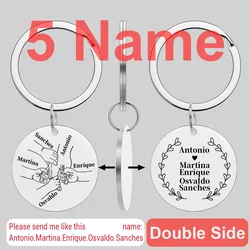 Custom Engraved Name Keychain - Heartfelt Gift for Father's & Mother's Day (2 Sides 5 Name)