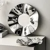 Deluxe Silver Stainless Steel Fruit Tray, Wavy Art Tray, Living Room Table Storage Box, Stainless Steel Decorative Tableware 1