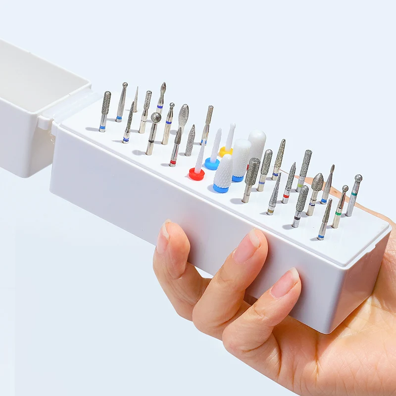 Description Picture 6 of itemMisscheering 30 Holes Manicure Storage Box Nail Polish Head Display Rack Drill Storage and Finishing Box Color Box Packing