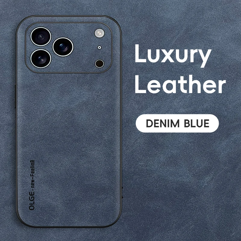 Luxury Vintage Sheepskin Leather Phone Case - Shockproof & Soft Back Cover
