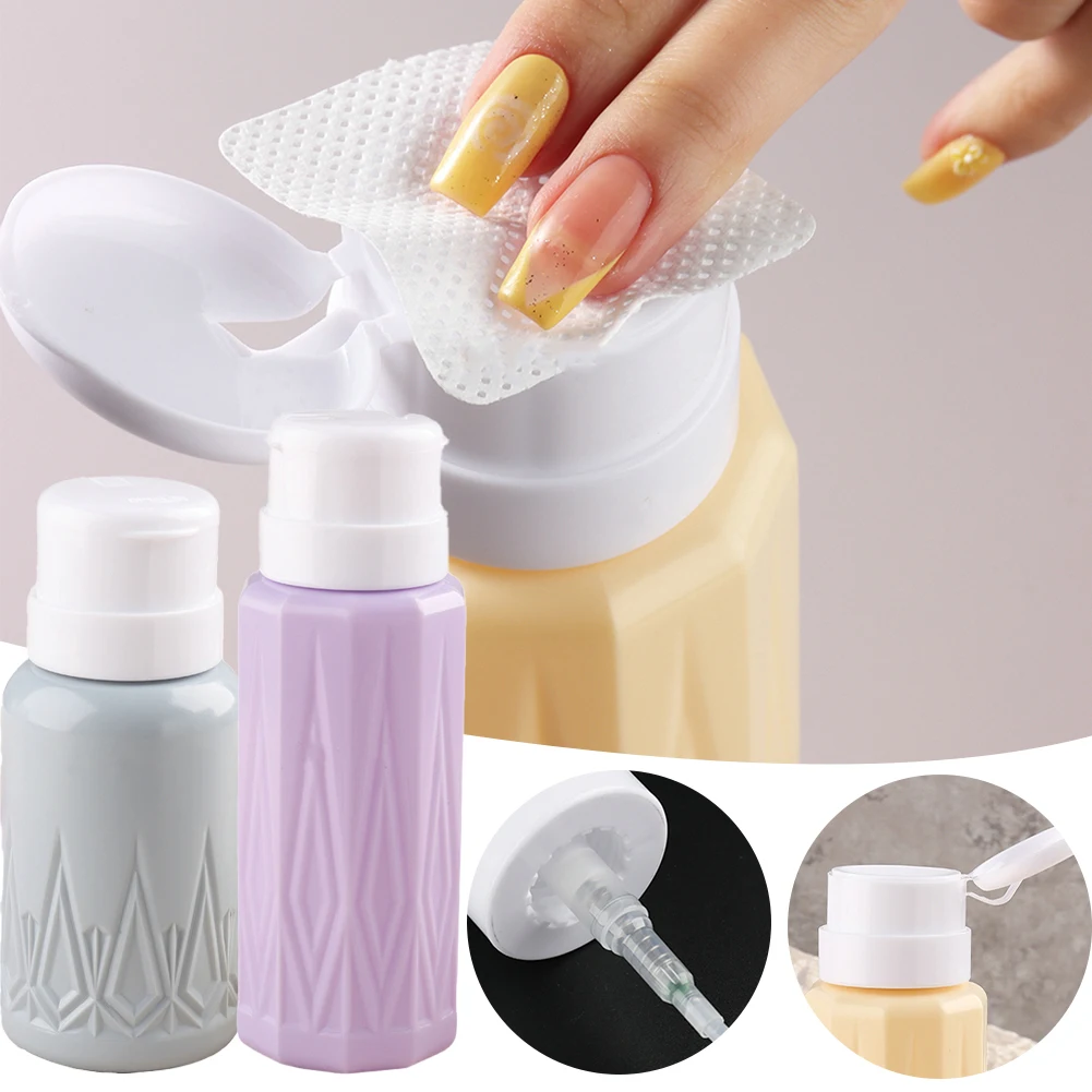 300ml Nail Refillable Bottle Empty Press Liquid Pump Dispenser Nail Polish Remover Cleaner Makeup Bottle Container For Travel