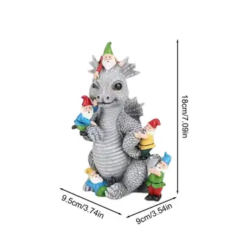 Dragon Gnome Statues Dragon Figurines Resin Animal Dragon Statues Outdoor Statue Gnome Garden Decor Spring Decorations For home 6