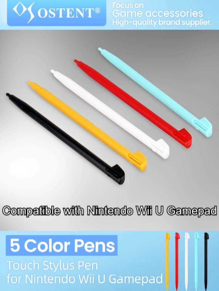 Ostent 5 Pz/Lotto Touch Stylus Pen Per Nintendo Wii U Gamepad Gioco Colorato Touch Pen Penna Scritta A Mano Accessori Da Gioco