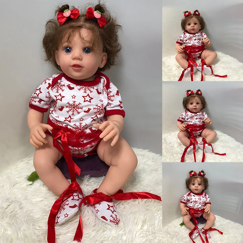 55cm Reborn Doll Soft Real Touch Cloth Body Abigail Smiling Lifelike